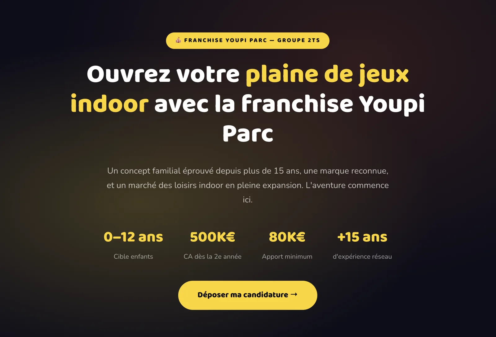 Quel apport pour ouvrir une franchise de parc de loisirs indoor ?