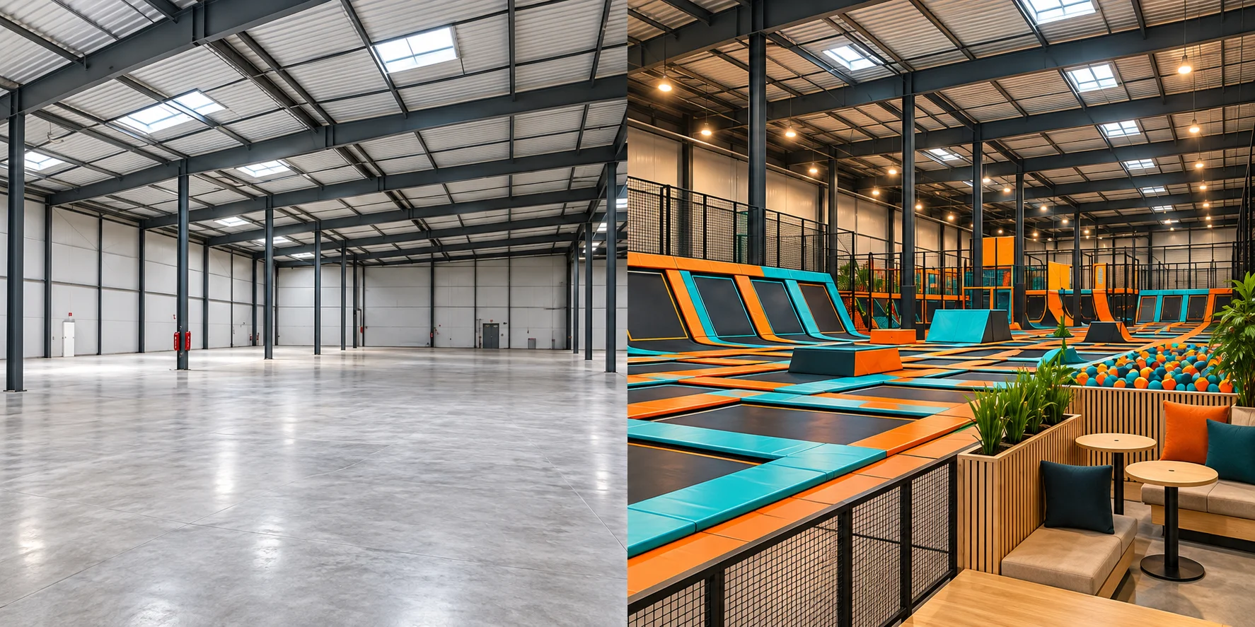 Projectbeeld van een New Jump trampolinepark